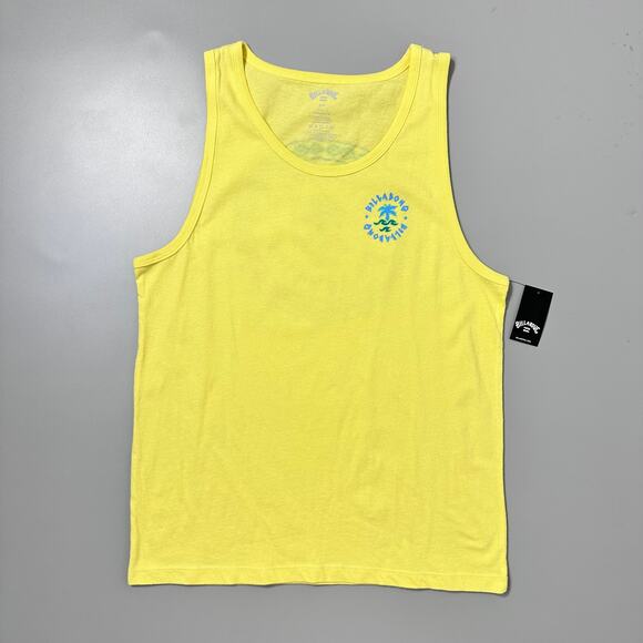 Billabong Cotton Tank Top in Lime Green Machine Yellow - Picture 1 of 5